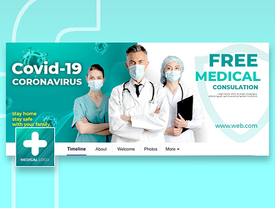 Medical Health Social Media Cover for Hospitals covid-19 adobe photoshop advertising banner banner design blue colorful corona corporate creative design doctor fitness graphic design health hospital minimal modern social social media template