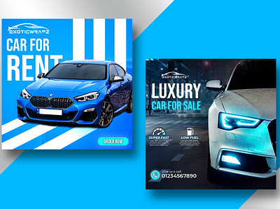 Blue Luxury Car Rent and Sale Social Media Post or Banner Design adobe photoshop advertising agency banner banner design blue car colorful company corporate creative design graphic design graphics instagram modern social social media social media post vehichle