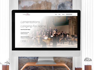 Choral Arts & Bach Festival Homepage Mockup branding graphic design ui web design website