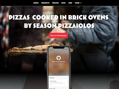 Brick Oven Homepage branding design ui ux web design