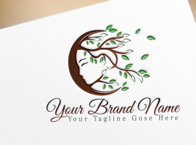 beautiful female tree beautiful branding caretive logo ui ux vector