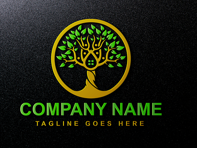 tree logo beautiful graphic design typography vector