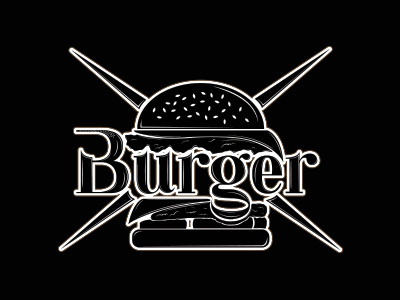 Burger design done graphic illustration typography