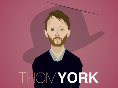 Thom york color illustration minimalist portrait radiohead thom york