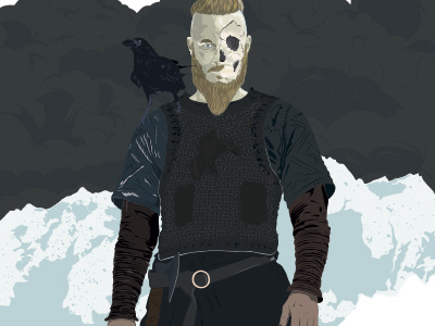 Ragnar viking art fan illustration illustrator portrait ragnar vecteur viking