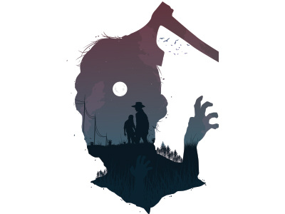 The Walking Dead dead illustration illustrator rick vector walking zombie