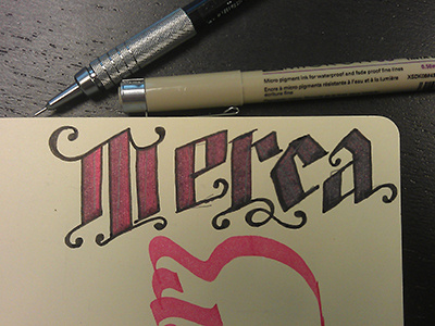 Merca black letter caligraphy hand lettering typography