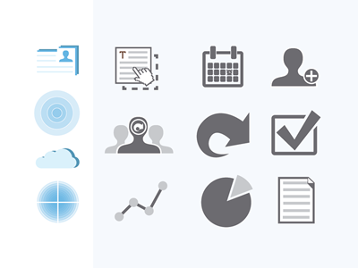 Various icons and such calendar contact drag and drop graph icons import individual measure pie chart target track upload