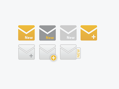 New Mail Icons gray icon icons mail new yellow