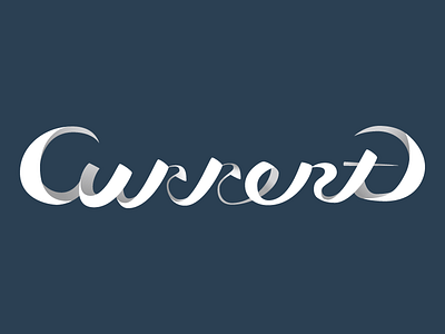 Current caligraphy current drawing logo typography