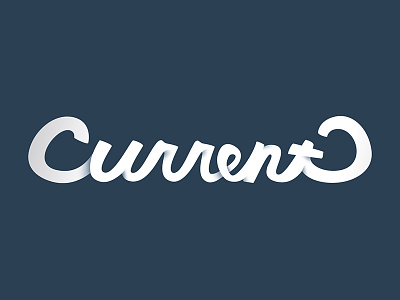 Current caligraphy current drawing logo typography