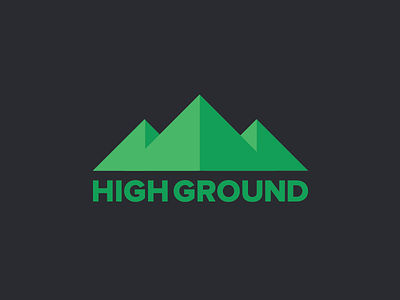 High Ground green icon logo mountain peak symmetrical