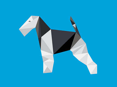 Polygon Welsh Terrier dog icon logo polygon welsh terrier