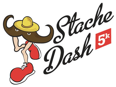 Stache Dash 5k 5k burro loco fun run illustration moustache t shirt typography