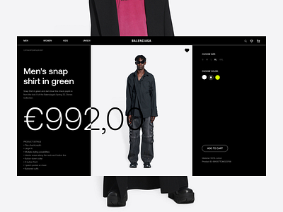 BALENCIAGA - Single Product Page app balenciaga design e commerce fashion ui ux website