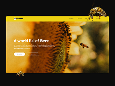 Vatorex - Landing Page for Bee products minimal modern ui ux web website