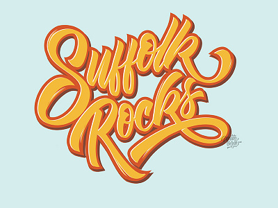 Suffolk rocks - final calligraphy logo type typography vintage