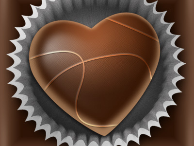 Chocolate Heart badge illustration texture