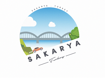 Turkey - Sakarya badge bridge city creative daily design illustration minimal sakarya turkey ui ux