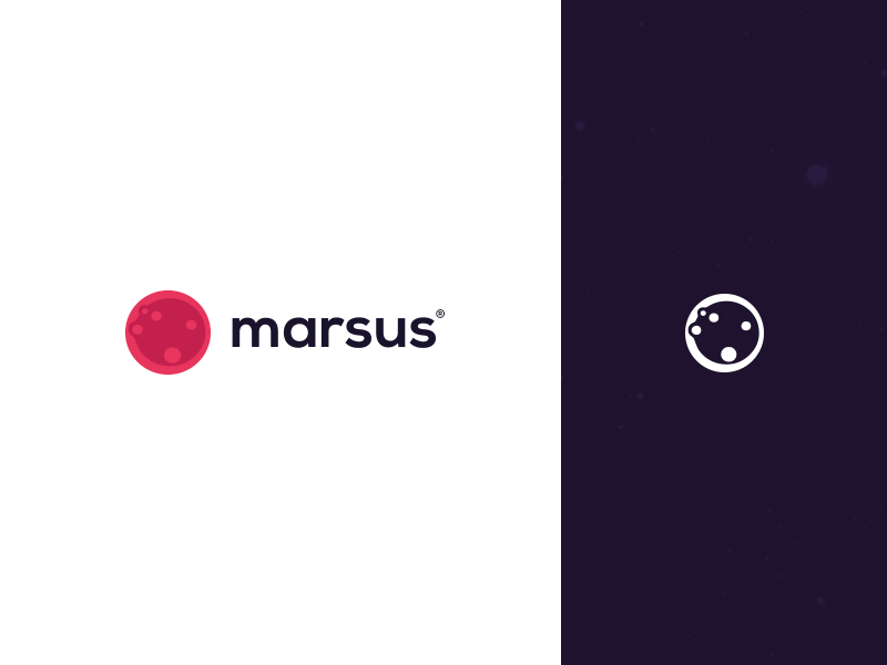 Marsus branding flat font letters logo logotype planet simple space universe