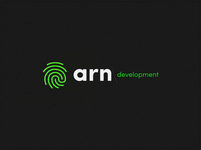 Arn Development Logo agency animation branding code concept daily design developement fingerprint flat green icon logo programming software