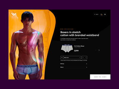 Emperio Armani - Online Store branding checkout clean concept daily design emperio armani page design panties redesign store ui ux web website