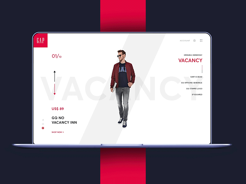 Gap - Redesign 360 animation branding clean concept daily design ecommerce fashion interface shop store ui ux web