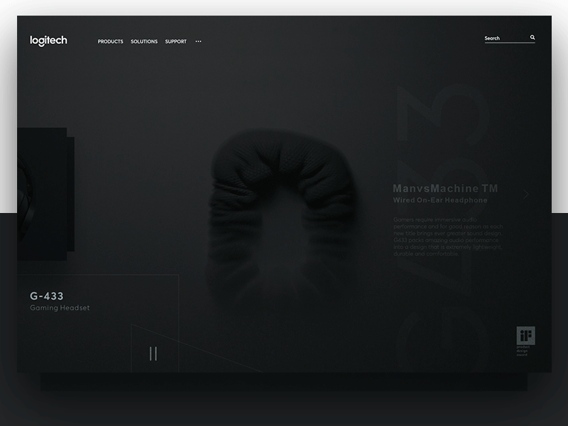 Logitech G-433 Page - Redesign animation app branding clean dark design ecommerce headphones motion music redesign shop ui ux web