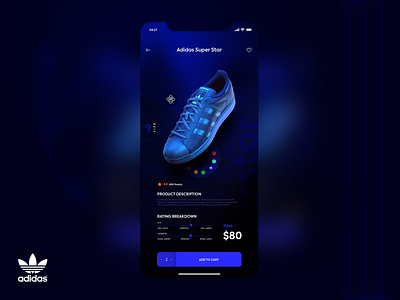 Adidas Shoes Ecommerce App UI Design adidas app blue branding clean dark design ecommerce hero homepage mobile shoes shop ui ux