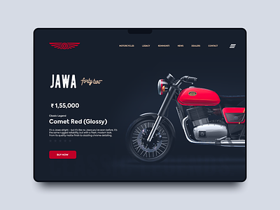 Jawa Motorcycle Redesign animation bike branding clean dark design jawa motorbike motorcycles retro ui ux vintage web website