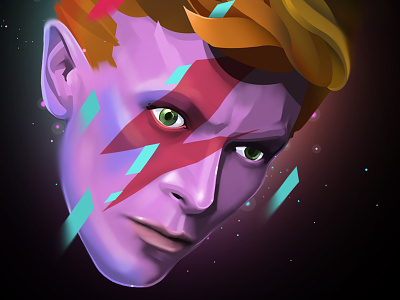 David Bowie R.I.P. art david bowie egor illustration lightning music space