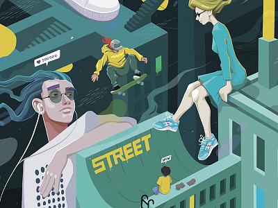 «CITY» illustration for STREET BEAT shop
