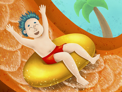 2022 Calendar - July 2022calendar aquapark beach bookillustration boy characterdesign childrenillustration design digitalart fun happy hotel illustration joy july procreate summer sun vacation