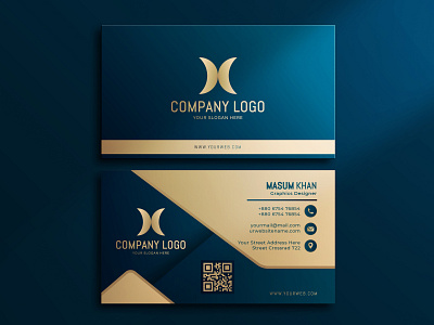 Gradient Golden Luxury Business Card Template