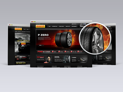 Pirelli - website restyling banners control driving experience pirelli power site snow tyres ui web