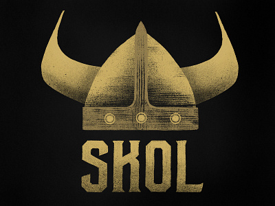 SKOL - Vikings helmet gold helmet skol vikings