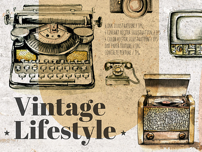 Vintage Lifestyle. Retro devices