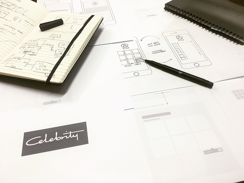 Celebrity Portal website web portal mobile planning ui ux wireframe