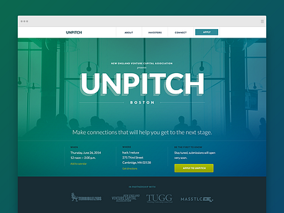 Unpitch homepage