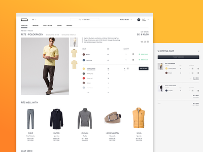 product page cart color picker ecommerce shop ux