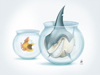 Shark characters graphic design icons illustration