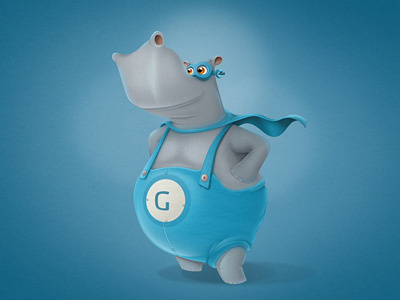 SuperHippo characters graphic design hippo illustration mascot