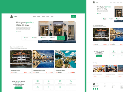 Hotel Booking Website - Landing Page booking design hotel hotel booking hotel website landing landing page travel ui ux web design