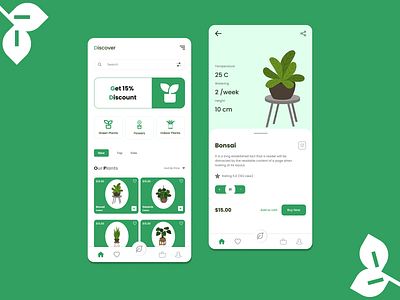 Plant Shop App app deisgn design e commerce plant plant shop plant shop app plants plants app design shop ui ux