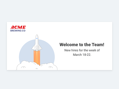 New Hire Welcome Email hire illustration rocket