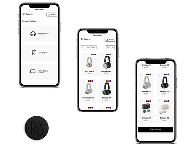 Bang & Olufsen adobe xd adobexd app application bangolufsen figma graphic designer mobile music response response design speakers ui uiux uiux design uiux designer ux vector web web designer