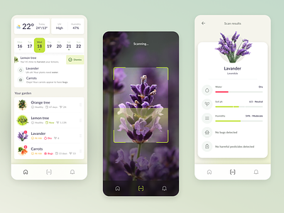 Garden Monitoring • Concept app app calendar colorful concept design environment garden list mobile modern planet plants ui ux