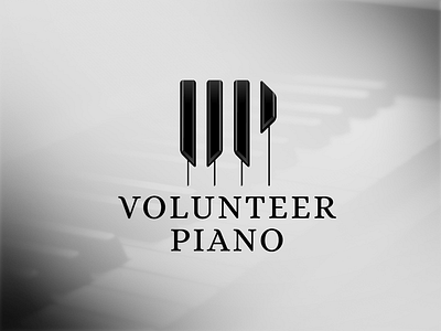 Volunteer Piano black design elegant keys logo logo design logo designer logotype piano typography volunteer word mark