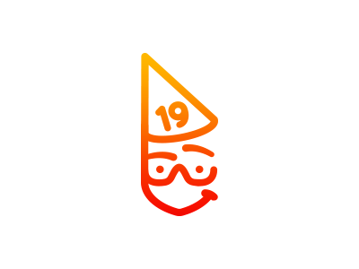 Birthday birthday design glasses gradient lines logo mark orange outline party stroke symbol