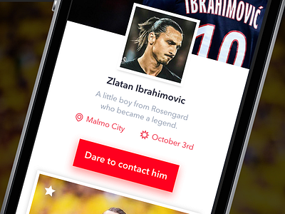 The Zlatan User Profile app design interface mobile page profile sketch ui user ux web zlatan